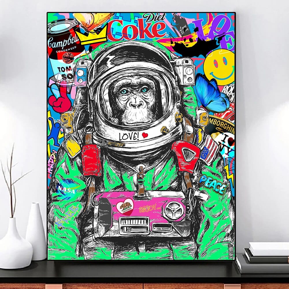 Arthia Designs - Monkey Space Graffiti Pop Art Canvas Art - Review