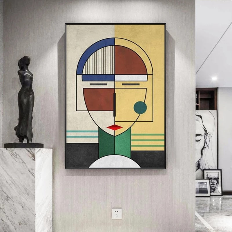 Arthia Designs - Abstract Geometric Face Figure Canvas Art - Review