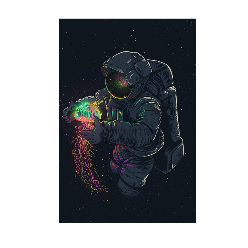 Arthia Designs - Astronaut Playing With Jellyfish Canvas Art - Review