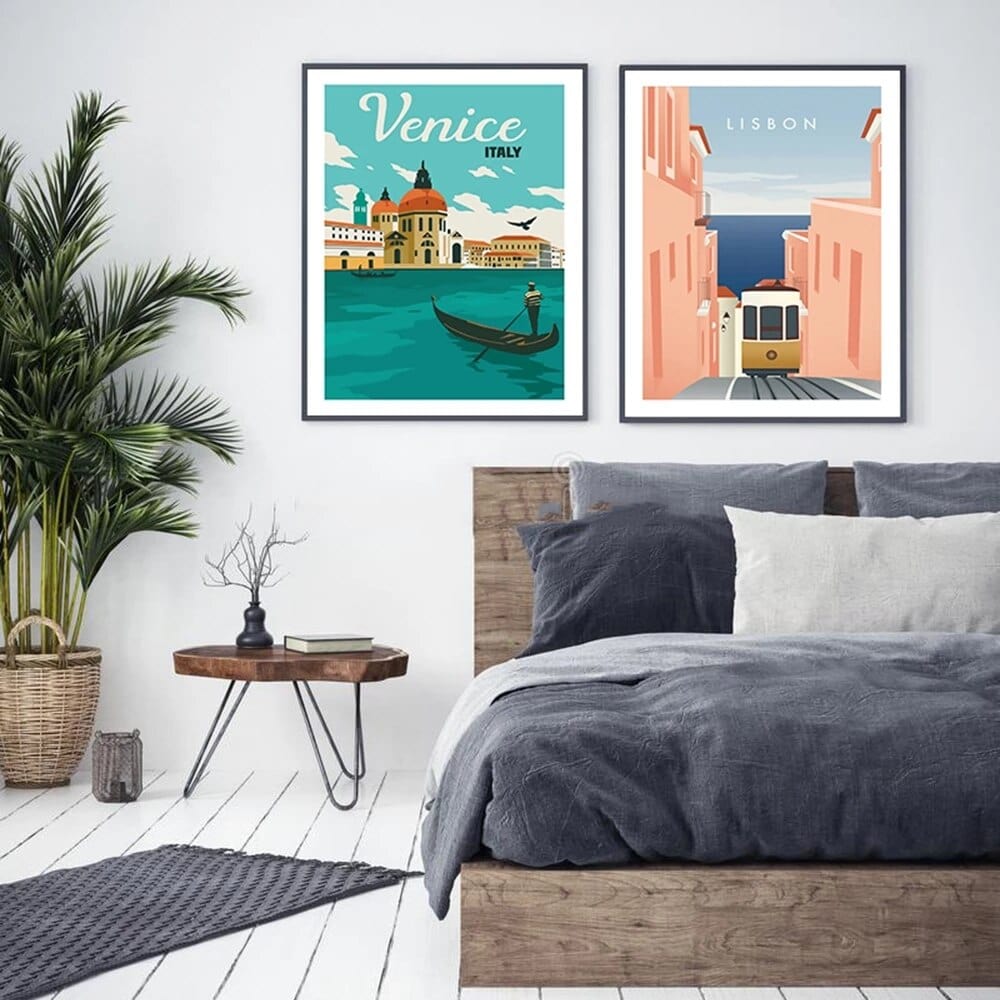 Arthia Designs - Vintage Famous Travel Destination Cities Canvas Art - Review