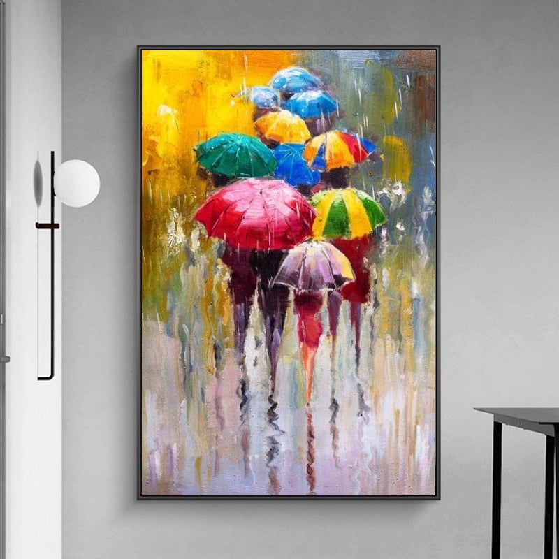 Arthia Designs - Rainy Umbrella Oil Painting Canvas Art - Review