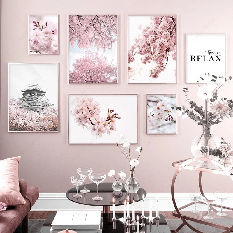 Arthia Designs - Japanese Pink Flower Scenery Canvas Art - Review