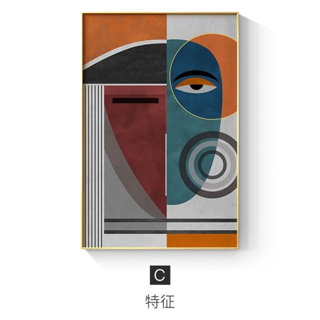 Arthia Designs - Abstract Geometric Face Figure Canvas Art - Review