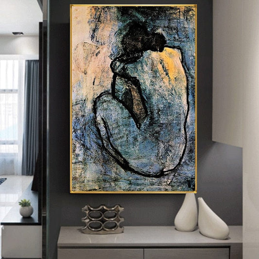 Arthia Designs - Impressionist Blue Nude Woman Canvas Art - Review