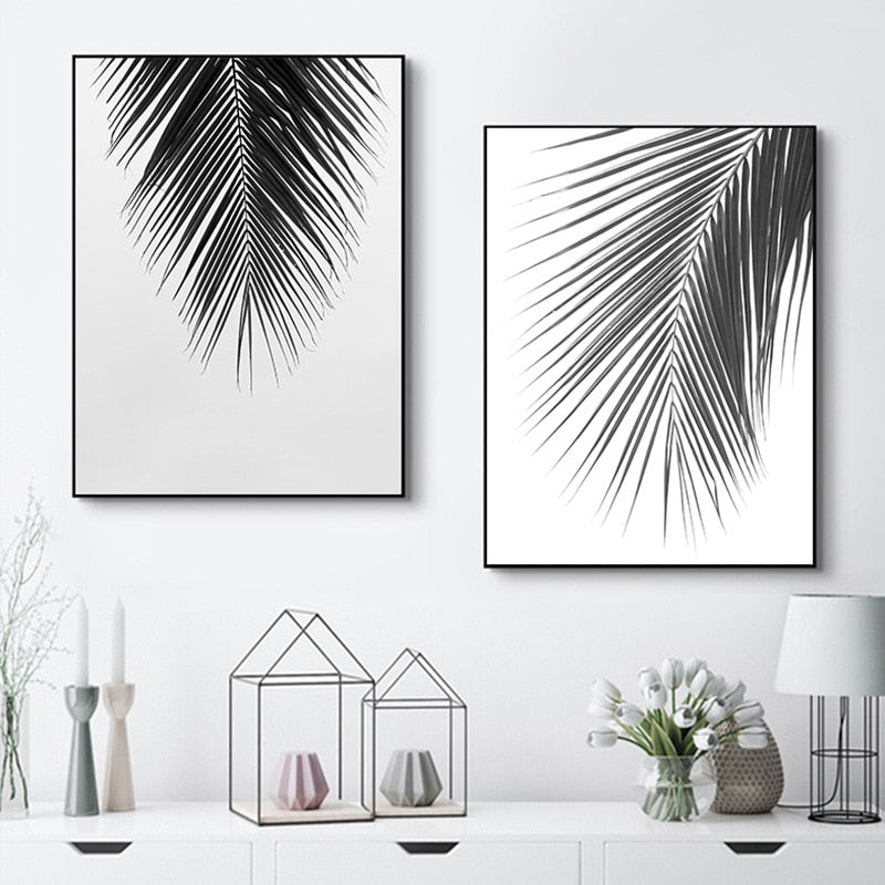 Arthia Designs - Black & White Palm Leaves Canvas Art - Review