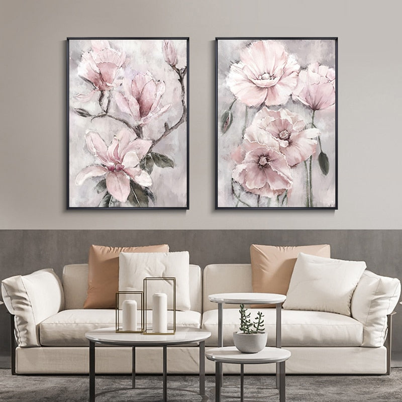 Arthia Designs - Pink Flowers Watercolor Canvas Art - Review