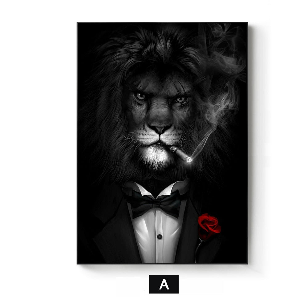 Arthia Designs - Smoking Lion Monkey Tiger Canvas Art - Review