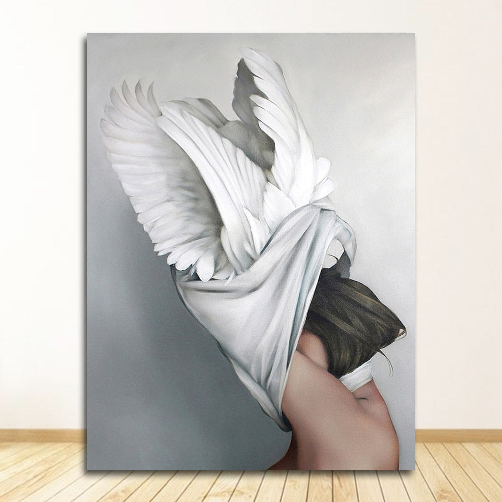 Arthia Designs - Flowers Feathers Woman Canvas Art - Review