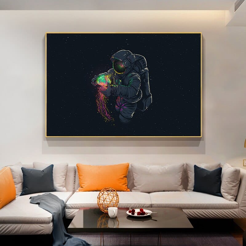 Arthia Designs - Astronaut Playing With Jellyfish Canvas Art - Review