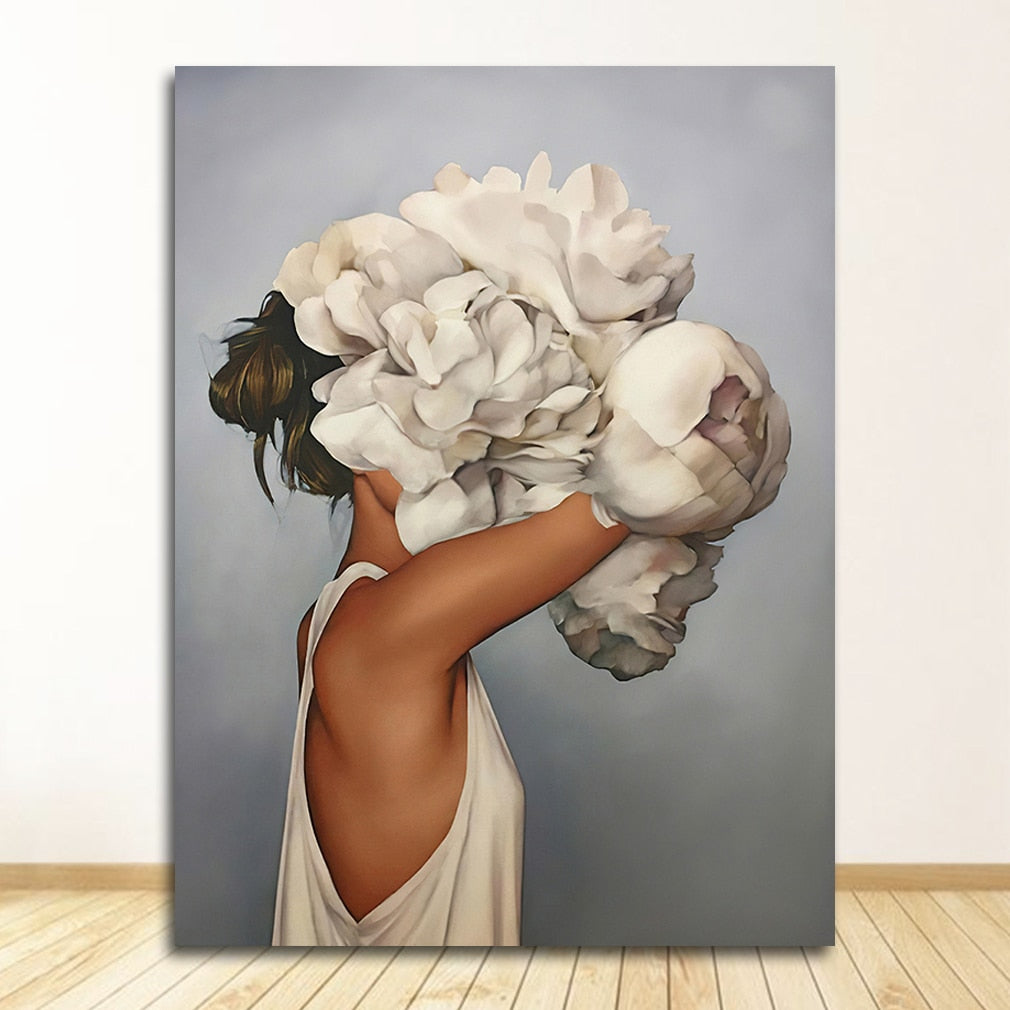 Arthia Designs - Flowers Feathers Woman Canvas Art - Review