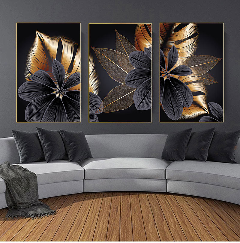 Arthia Designs - Nordic Black Golden Leaf Canvas Art - Review