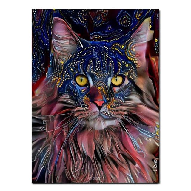 Arthia Designs - Colorful Cute Cat Canvas Art - Review