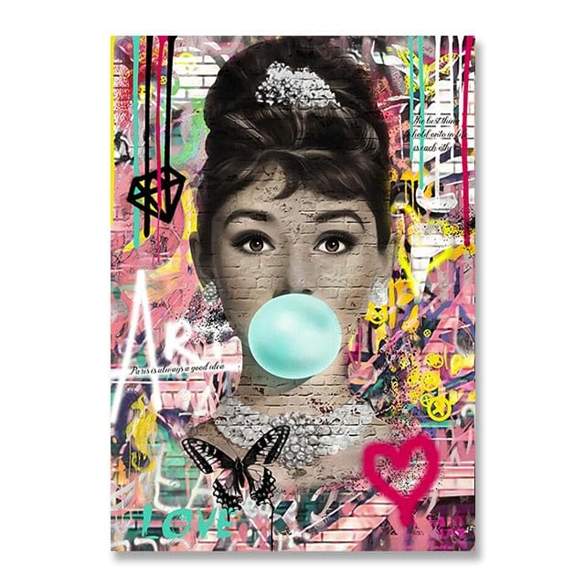 Arthia Designs - Blowing Bubble Gum Graffiti Canvas Art - Review