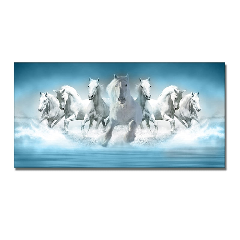 Arthia Designs - Seven Running White Horse Canvas Art - Review