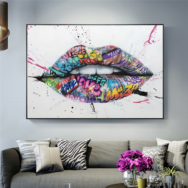 Arthia Designs - Sexy Lips Street Graffiti Canvas Art - Review