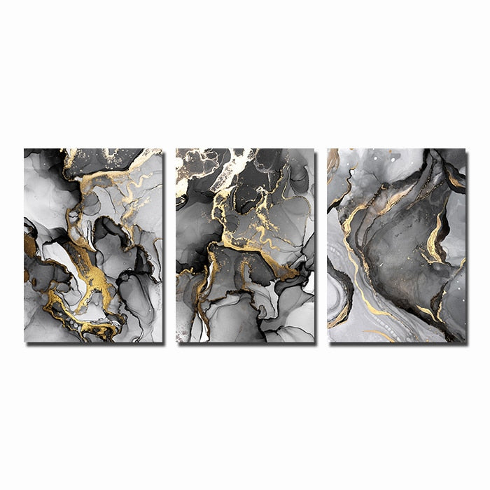 Arthia Designs - Abstract Golden Black Marble Canvas Art - Review