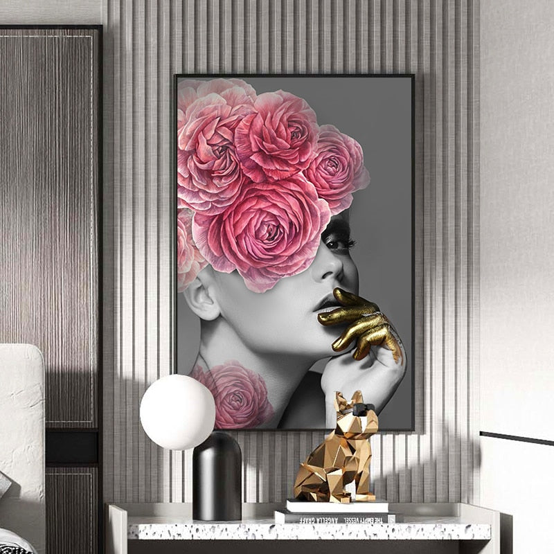 Arthia Designs - Modern Flower On Girl Head Canvas Art - Review