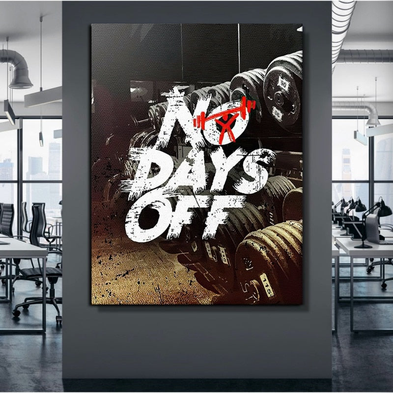 Arthia Designs - No Days Off Gym Motivational Canvas Art - Review