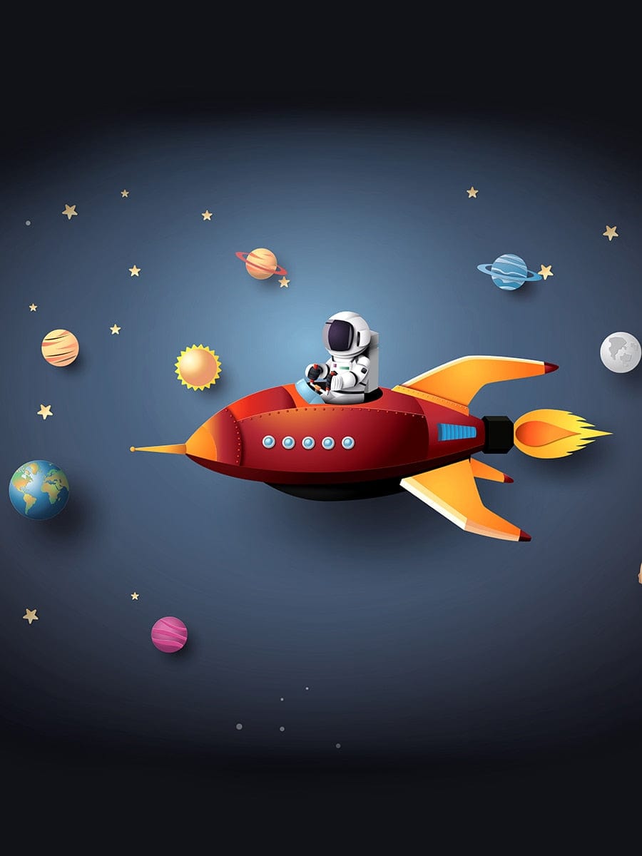 Arthia Designs - Cartoon Astronaut Space Rocket Canvas Art - Review