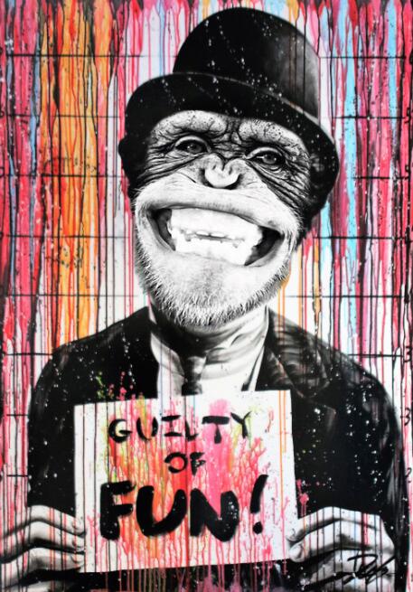 Arthia Designs - Watercolor Graffiti Thinking Monkey Canvas Art - Review