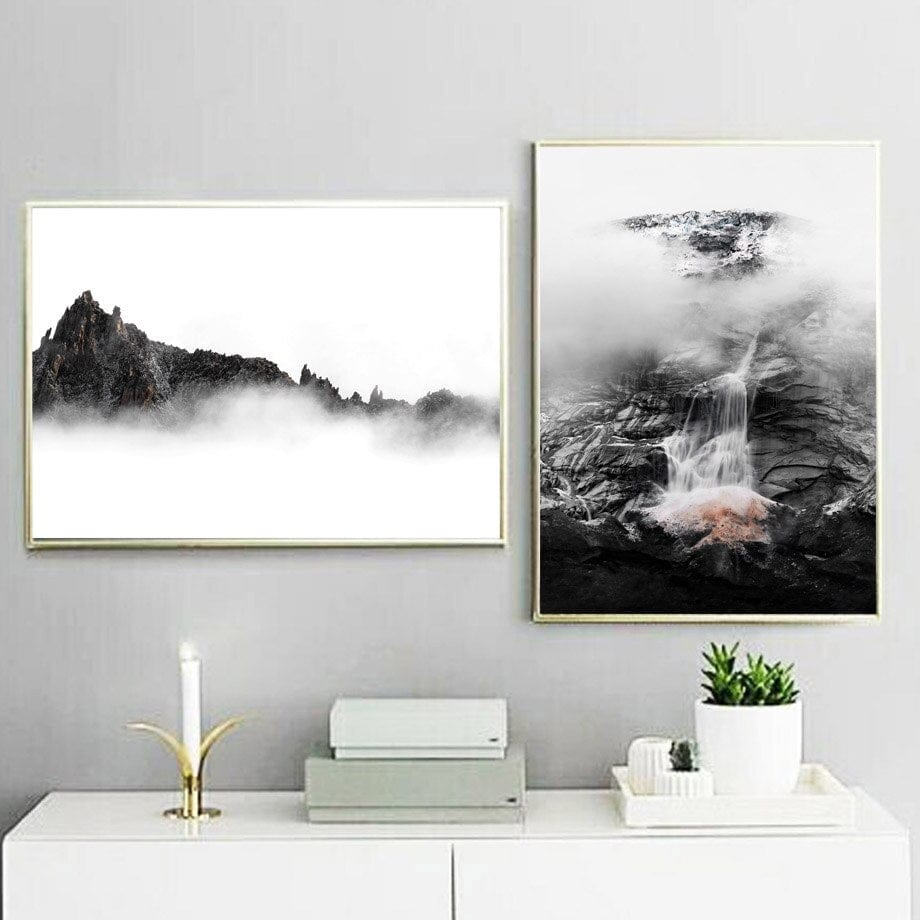 Arthia Designs - Cloudy Snow Mountain Peak Canvas Art - Review