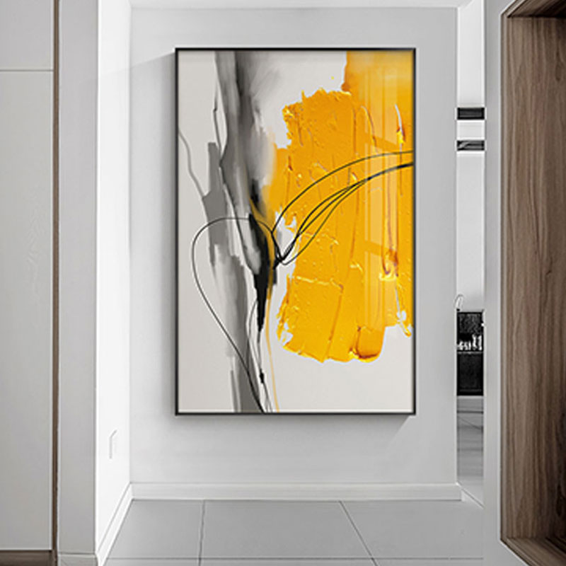 Arthia Designs - Abstract Yellow Black Ink Splash Canvas Art - Review