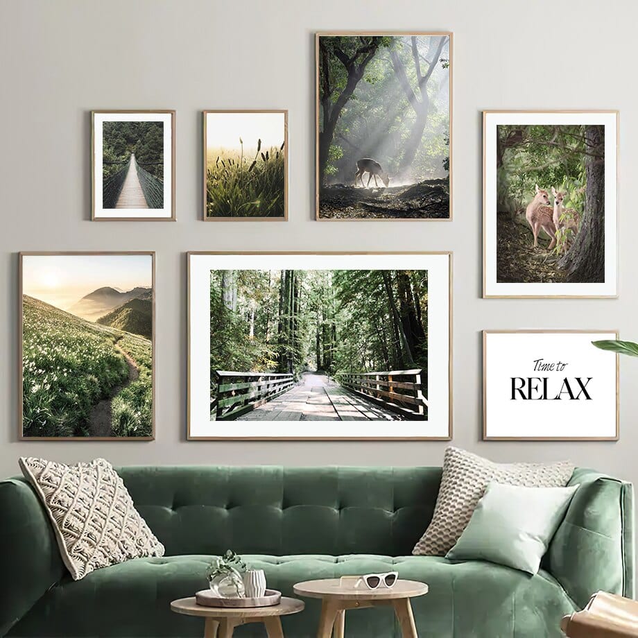 Arthia Designs - Deer Forest Walk Gallery Wall Canvas Art - Review