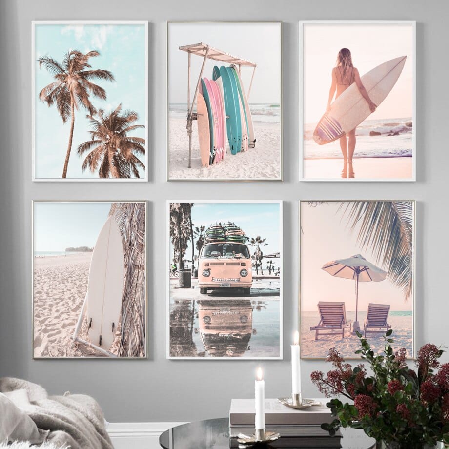 Arthia Designs - Sunny Beach Surfing Moments Canvas Art - Review