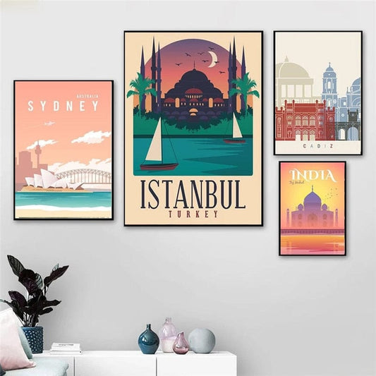 Arthia Designs - Travel Cities Destination Poster Canvas Art - Review