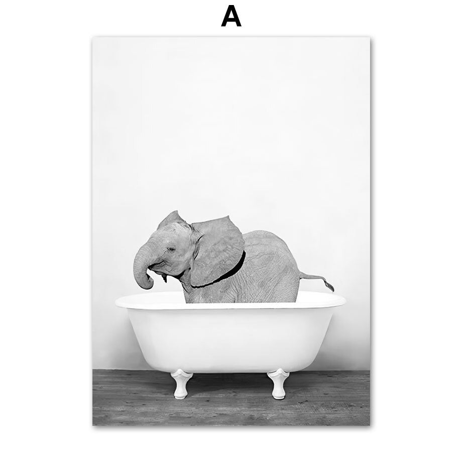 Arthia Designs - Cute Animals Bathing Canvas Art - Review