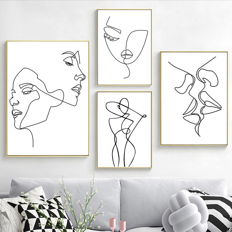 Arthia Designs - Abstract Figures Line Sexy Woman Canvas Art - Review