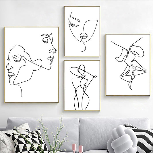 Arthia Designs - Abstract Figures Line Sexy Woman Canvas Art - Review