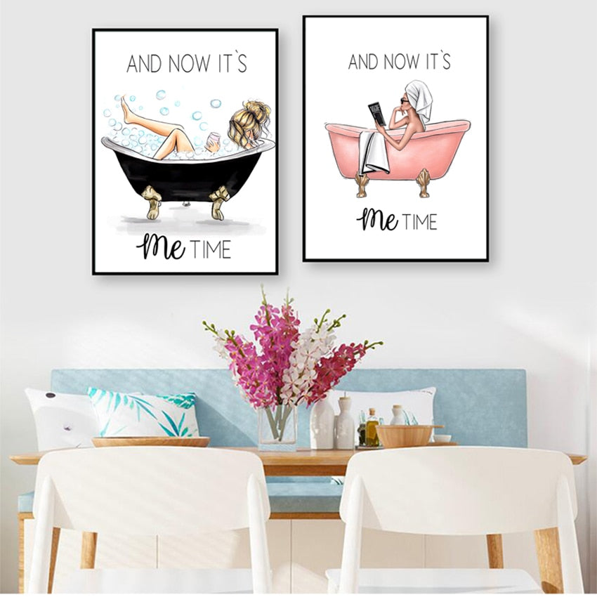 Arthia Designs - Girl On Bathtub Canvas Art - Review