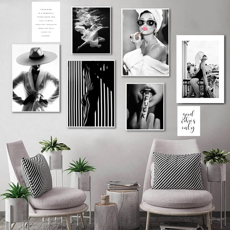 Arthia Designs - Black and White Fashion Lady Canvas Art - Review