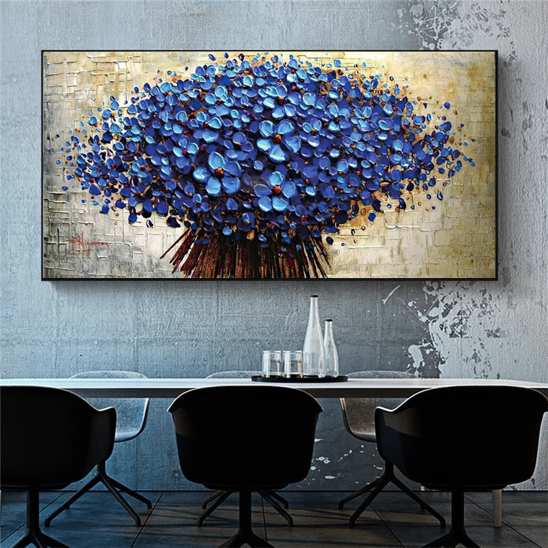 Arthia Designs - Abstract Blue Tree Flowers Canvas Art - Review