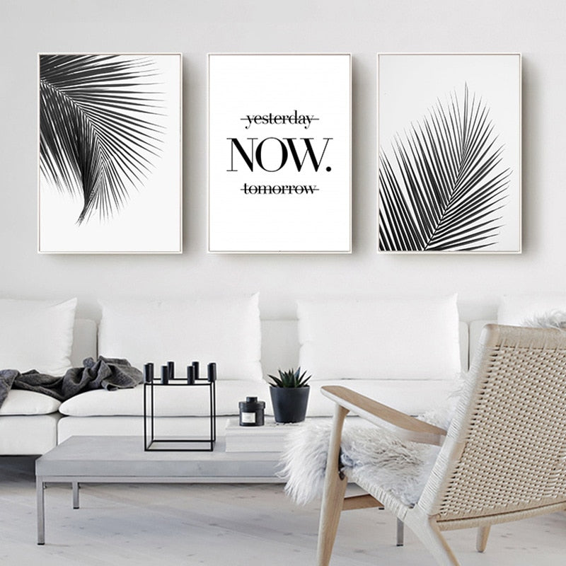 Arthia Designs - Black & White Palm Leaves Canvas Art - Review