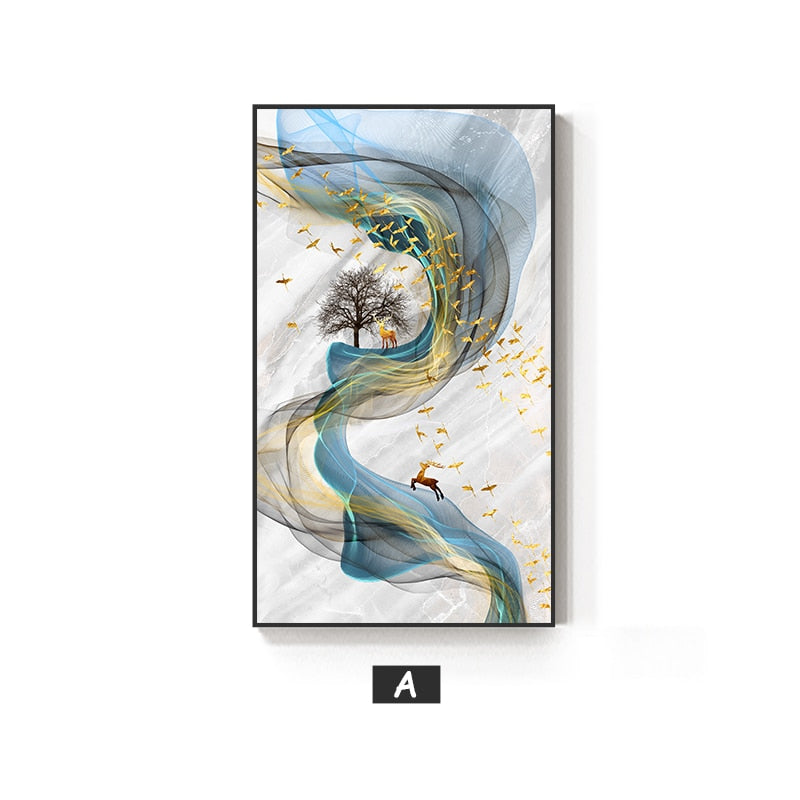 Arthia Designs - Abstract Nature Golden Deer Canvas Art - Review