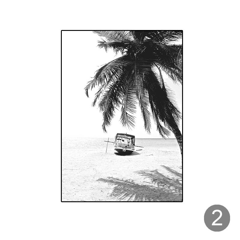 Arthia Designs - Black White Tropical Beach Canvas Art - Review