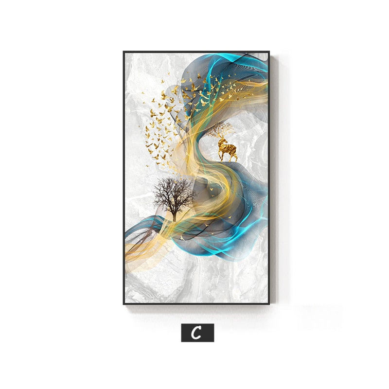 Arthia Designs - Abstract Nature Golden Deer Canvas Art - Review