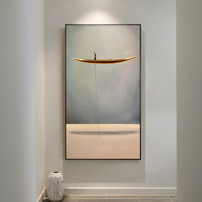 Arthia Designs - Floating Golden Boat Canvas Art - Review
