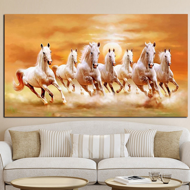 Arthia Designs - Seven Running White Horse Canvas Art - Review