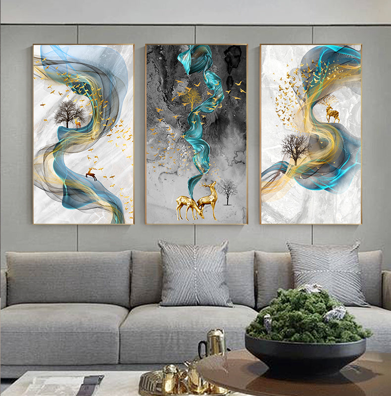 Arthia Designs - Abstract Nature Golden Deer Canvas Art - Review