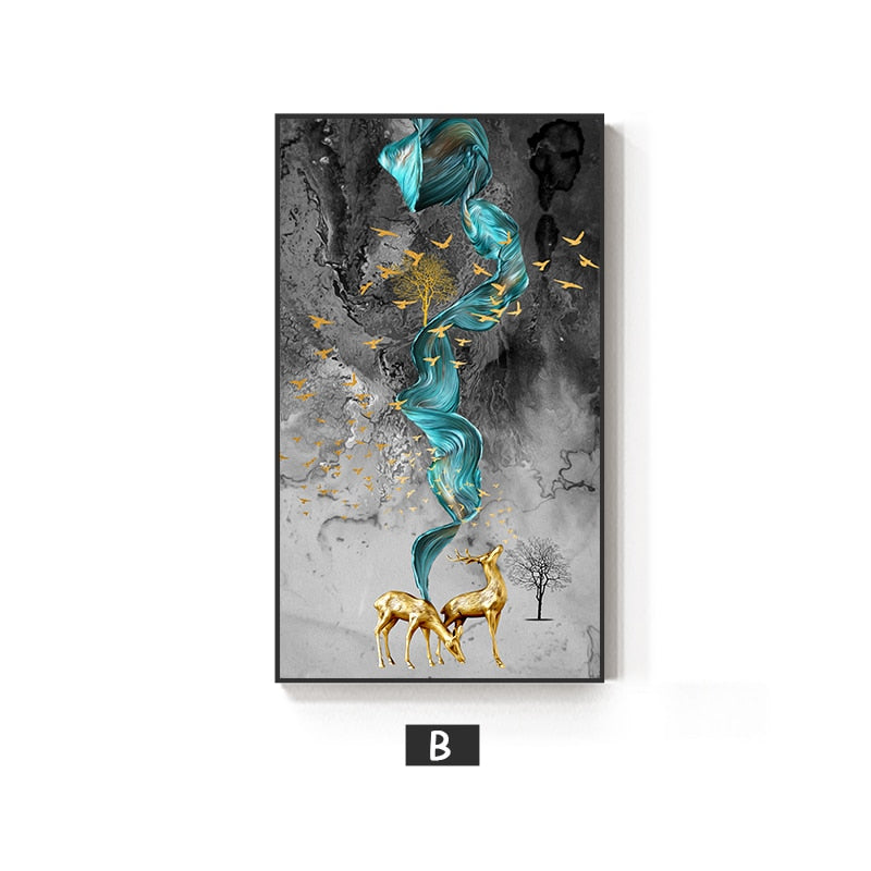 Arthia Designs - Abstract Nature Golden Deer Canvas Art - Review