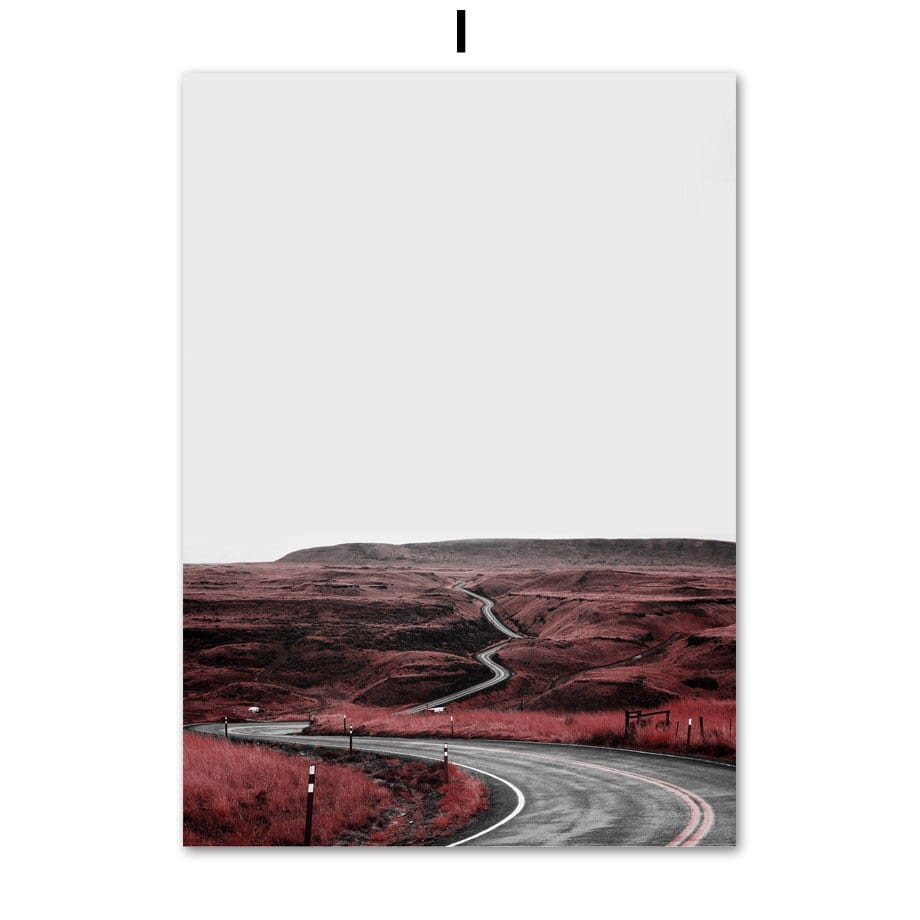 Arthia Designs - Misty Red Forest Mountain Canvas Art - Review