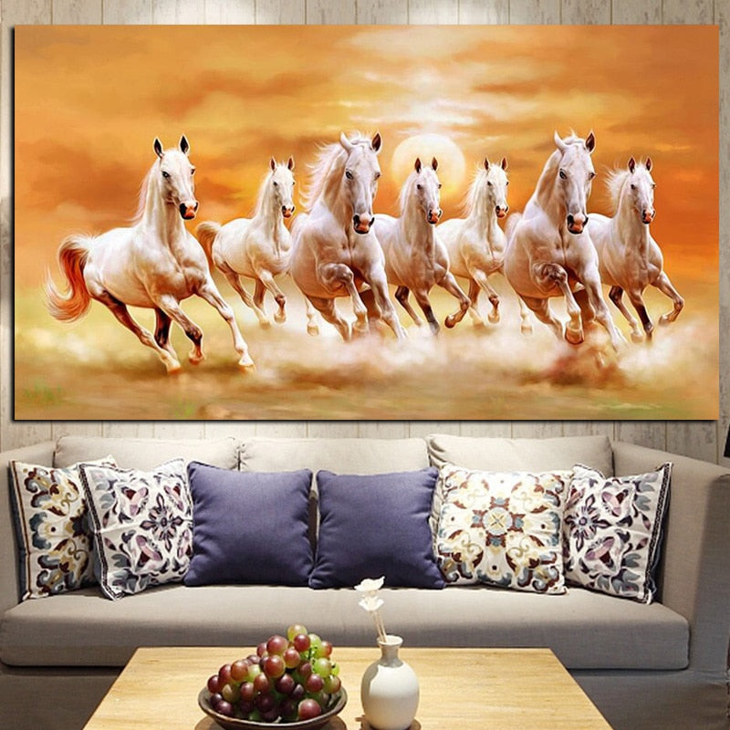 Arthia Designs - Seven Running White Horse Canvas Art - Review