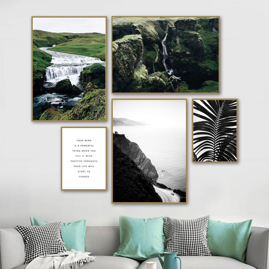 Arthia Designs - Waterfall Cliff Mountain Canvas Art - Review