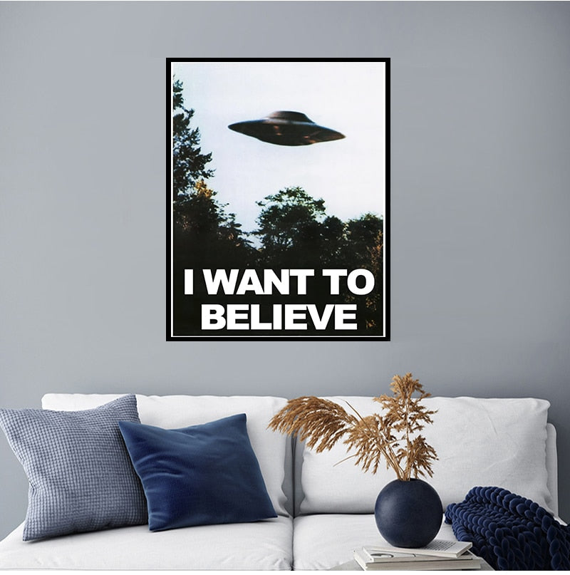 Arthia Designs - UFO I WANT TO BELIEVE Canvas Art - Review