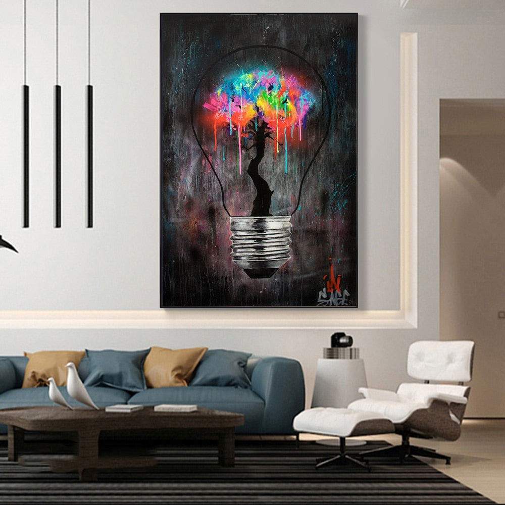 Arthia Designs - Dark Graffiti Lightbulb Canvas Art - Review