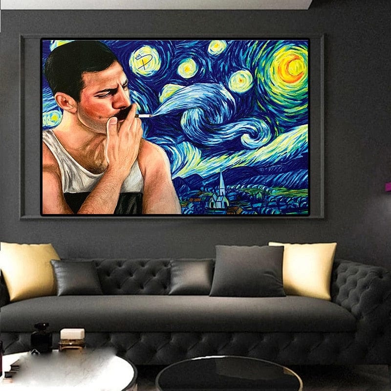 Arthia Designs - Smoking Freddie in Starry Night Canvas Art - Review