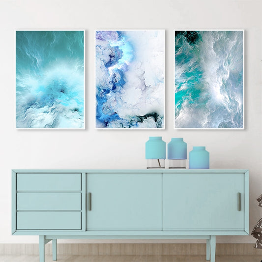 Arthia Designs - Abstract Blue Marble Wave Canvas Art - Review